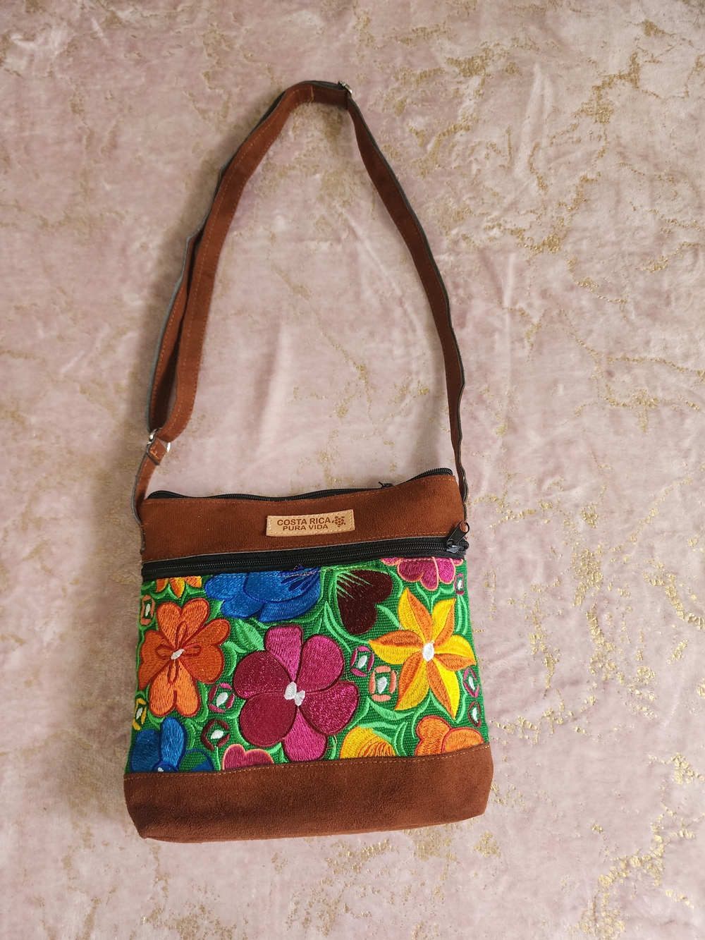 COSTA RICA | Brown Floral Crossbody Bag